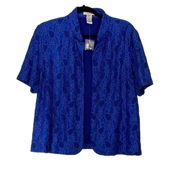 Plus Size Together Classics Cobalt Blue‎ Lace Top Size 16 P - Picture 3 of 7